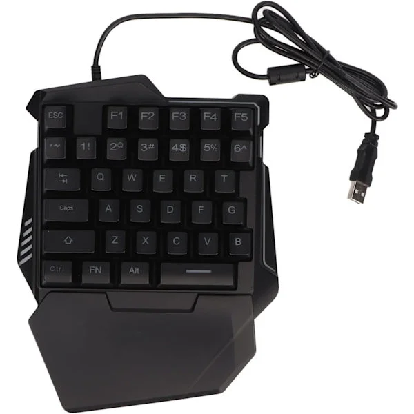 Enhands gamingtangentbord, 35 tangenter RGB-bakgrundsbelyst tangentbord Mekaniskt speltangentbord Mini trådbundet för PC-spelare, svart
