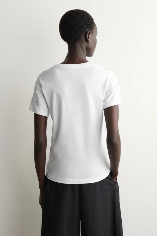 COS Women's Cotton Crew-Neck T-Shirt in White
