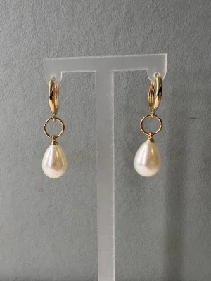Pearl drop örhängen guld