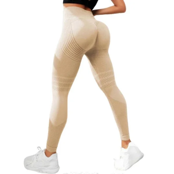 Selluliitti 3D-leggingsit, korkea vyötärö, takapuolta kohottava vatsan hallinta, selluliittia ehkäisevät leggingsit kuntosaliharjoitteluun Khaki Khaki