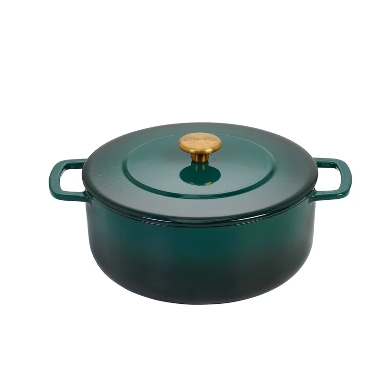 Combekk støbejernsgryde med Låg Ø28 cm/5,3 liter, grøn | KitchenOne