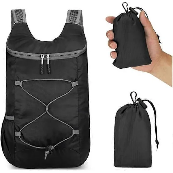 Ultralett Sammenleggbar Ryggsekk 20L Liten Vanntett Ryggsekk Reise Vandring Ryggsekk Liten Fjellryggsekk Vandringsryggsekk for Kvinner Menn Camping