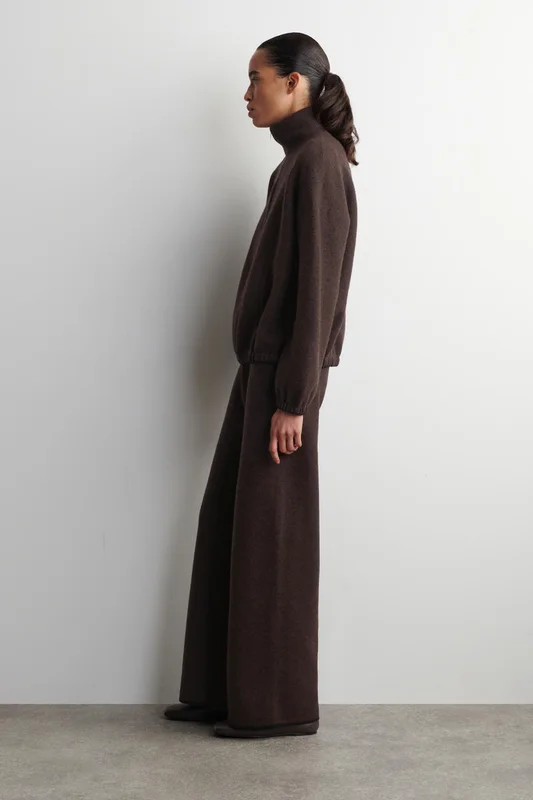 COS Boiled Merino Wool Wide-Leg Trousers in Brown - Women
