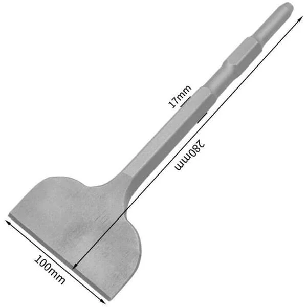 Murer Meisel, Meisel og Flat Meisel 17x100 x 280mm - Ideell for Fjerning av Betong og Murverk - SDS Sekskantet Ekstra Herdet Spiss - Meisel for