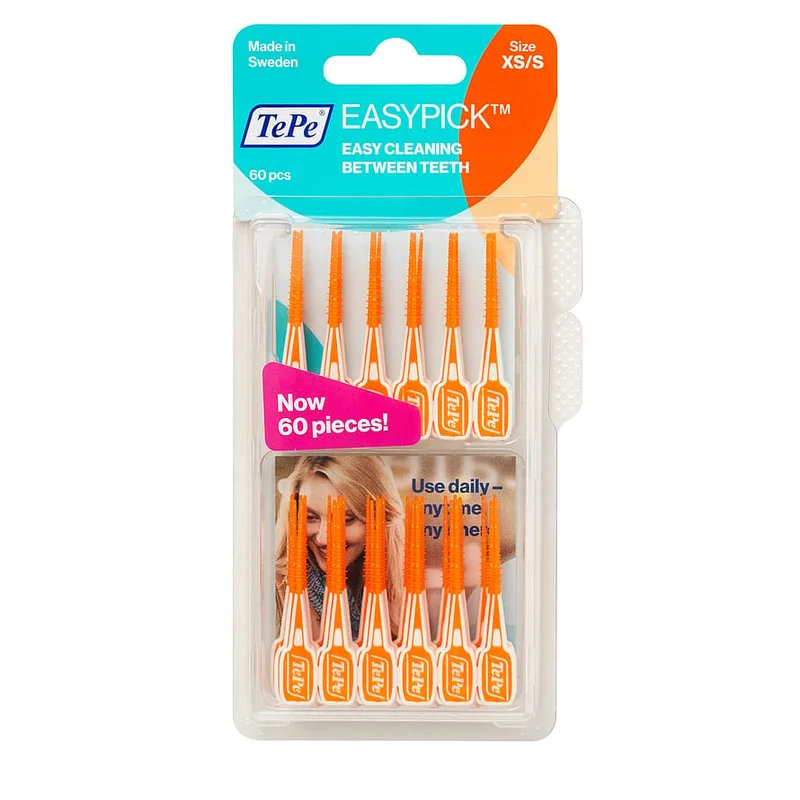 TePe TePe EasyPick XS/S Tandstikker Orange 60 stk, Medicin & Pleje, Mund & Tandpleje, Tandstikker