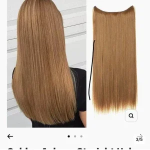Golden Auburn Straight Halo Hair Extensions 46 cm