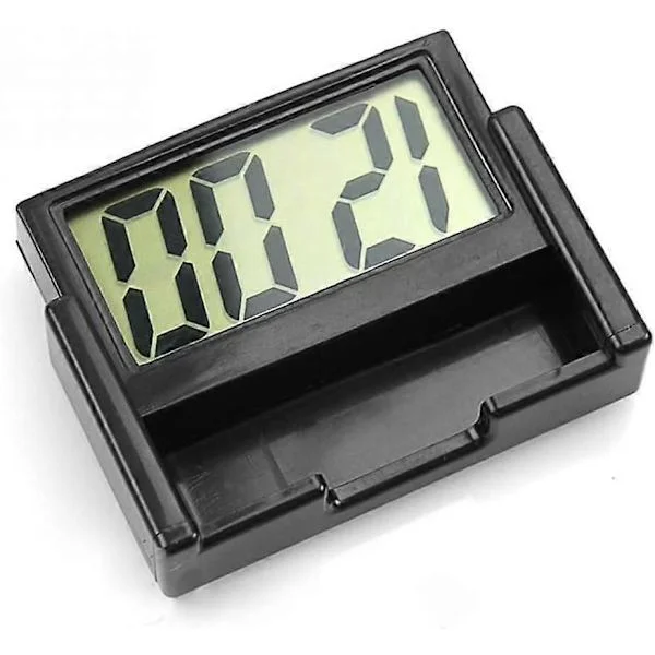 Bil digital klokke, Mini bil dashbord klokke, Universell elektronisk klokke, Selvklebende klokke med LCD-skjerm, Klokke for dashbord og skrivebord
