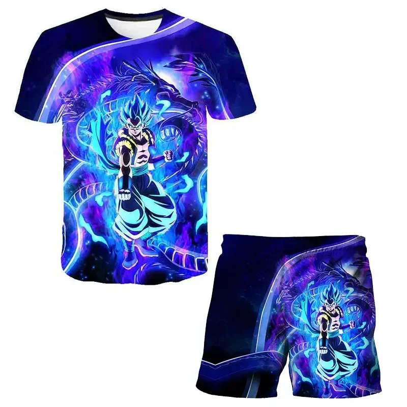 AliExpress - Dessin animé japonais Dragon Ball Z T-shirt haut pour enfants T-shirt short ensemble deux pièces pour les garçons d'été T-shirt + short 