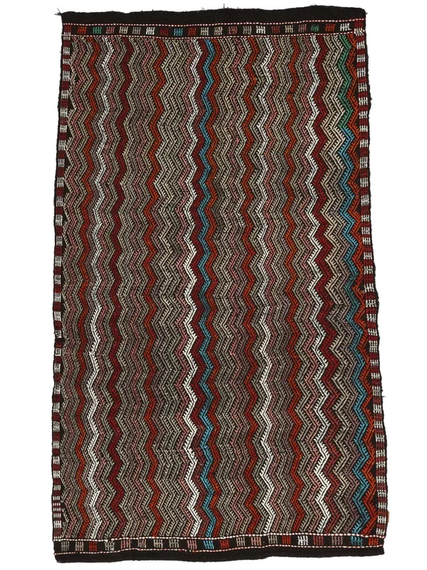 Tessuto A Mano Kilim Vintage Tappeto 187X310 Vintage Di Lana Marrone/Rosso Scuro