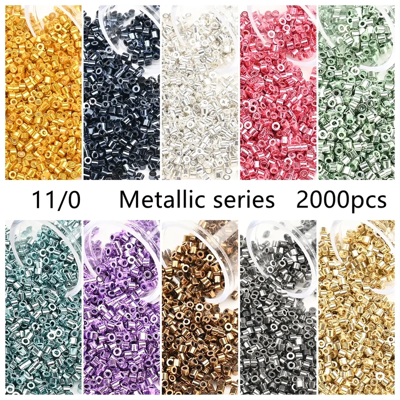 AliExpress - 2000 pièces 11/0 couleur métallique japon perles de verre colorées petites perles breloque pour la fabrication de bijoux bracelet à 