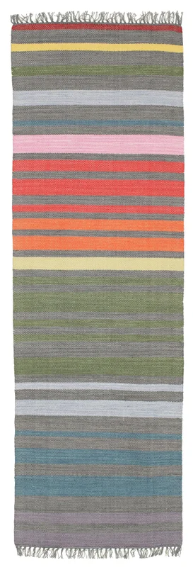 Kitchen Rug Rainbow Stripe 80X250 Cotton Multicolor