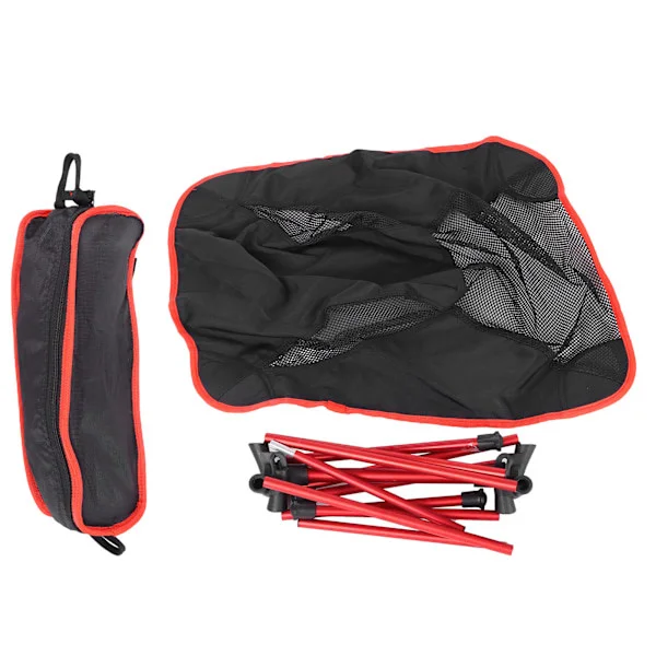 Portable Aluminum Alloy Chair, Folding Outdoor Chair with Storage Bag for Camping, BBQ, Fishing, Red