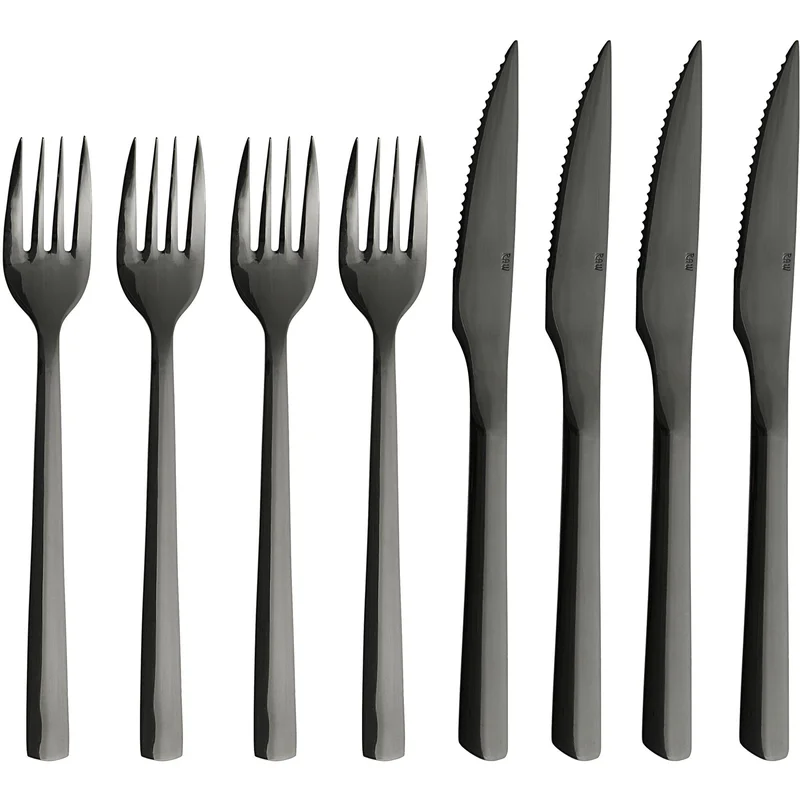 Aida RAW grillbestick 8 delar, svart | Dukning & Servering > Bestick > Grillbestick | Bagaren och Kocken