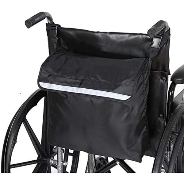 Wheelchair Backpack Waterproof Oxford Wheelchair Backpack Black Backpack Wheelchair Storage Bag Large Capacity Universal Adult Wheelchair