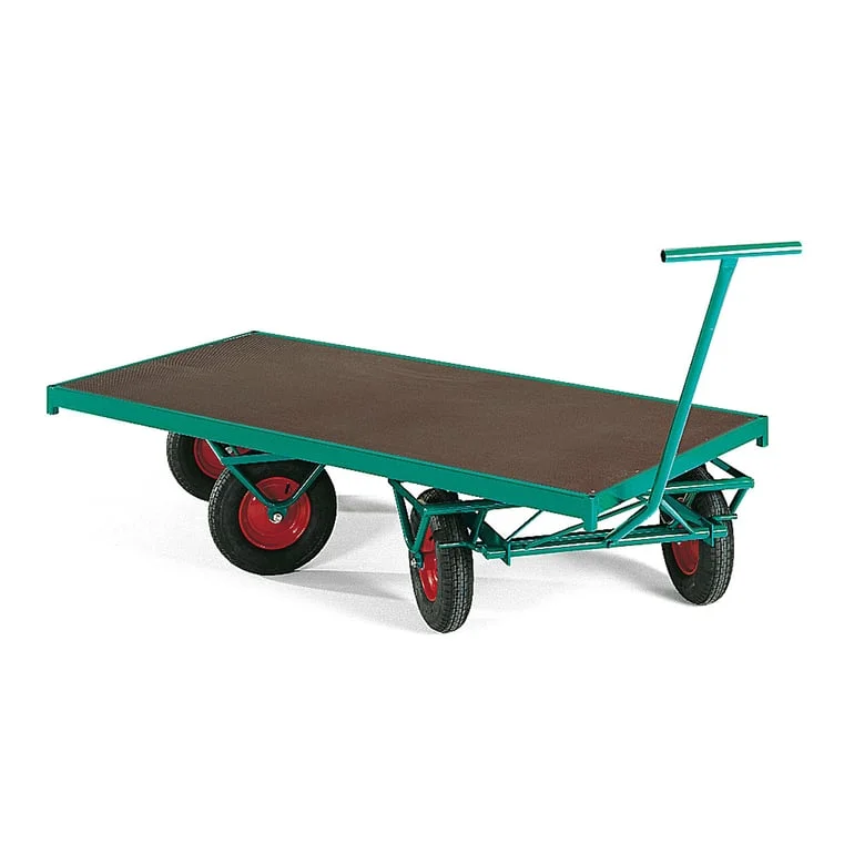 Wózek transportowy NIGEL, 4 koła sterujące, 1000 kg, 1500x750x540 mm