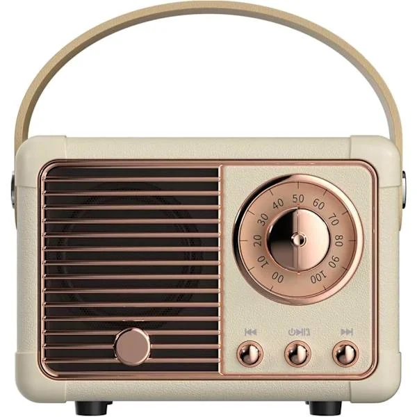Vintage Retro Bluetooth Højttaler Trådløs Mini Højttaler Blå Højttaler med Krystalklar Stereolyd Rig Bas Retro Bærbar Højttaler