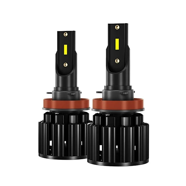 H11 h8 H9 LED Pære 6000k Hvid Nærlys, Fjernlys Bil Forlygte H11 Erstatning Halogen Bil Eftermonteringspære - 2 stk.