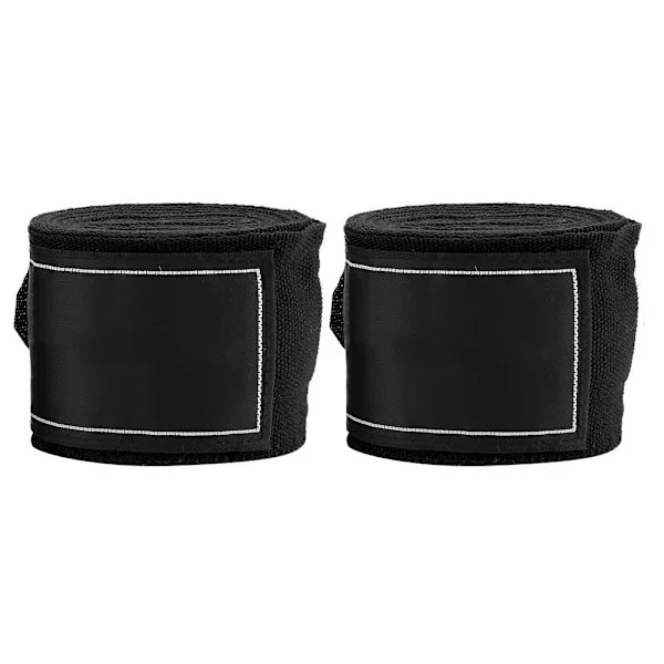 2 st 2,5 m elastisk rem boxning Sanda Muay Thai MMA Taekwondo bandage handlindor (svart)