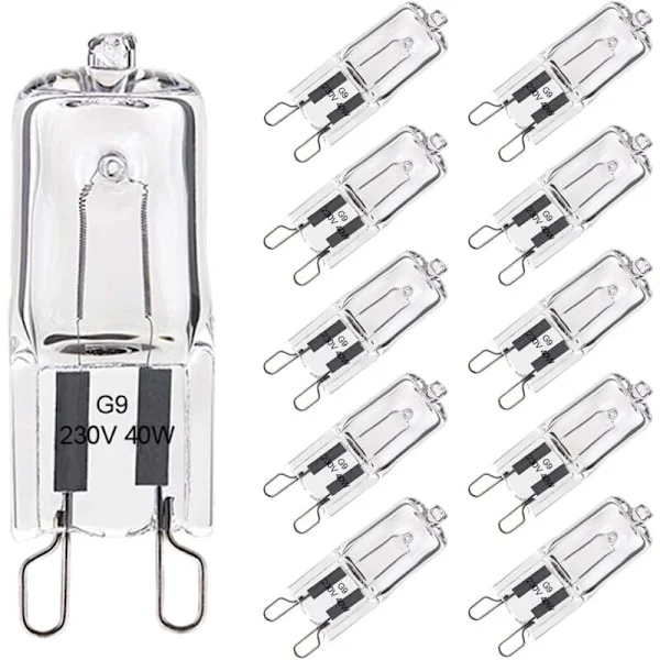 G9 40W Ovn Pære 300°C Toleranse, G9 Dimbar Halogen Pære Varm Hvit, G9 Kapsel Filament Pærer 480LM 230V Pakke med 10