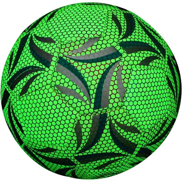 Selvlysende fotballer, selvlysende fotballer med 8-timers lyseffekt, PU-skinn nattidrettsballer