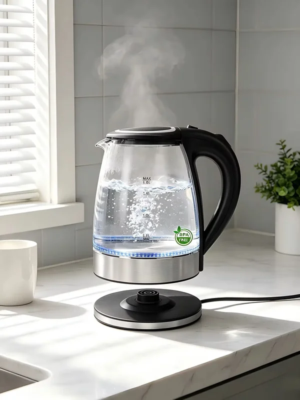 AliExpress - Bouilloire électrique en verre borosilicate 1,8 L - 2200 W - Éclairage LED - Sans BPA - Arrêt automatique et protection contre 