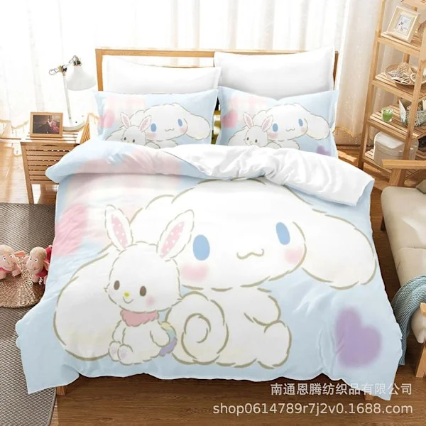 C02 Cartoon Cinnamoroll babyCinnamoroll Bedding Set Duvet Cover Pillowcase Kids Gift Db-Xin -F10 UK SINGLE 135x200cm