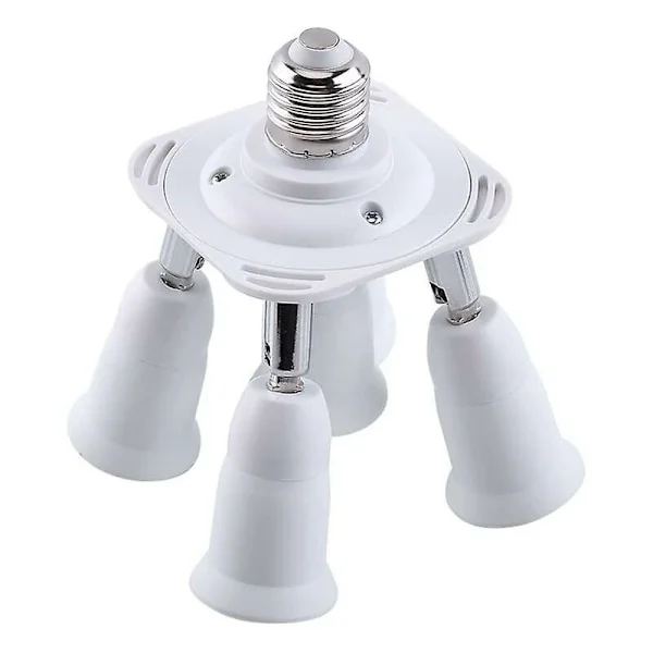 5 i 1 E27 Sokkel Splitter Adapter Sokkel Adapter Splitter Sokkel Adapter Konverter Holder for E27 LED Pærer