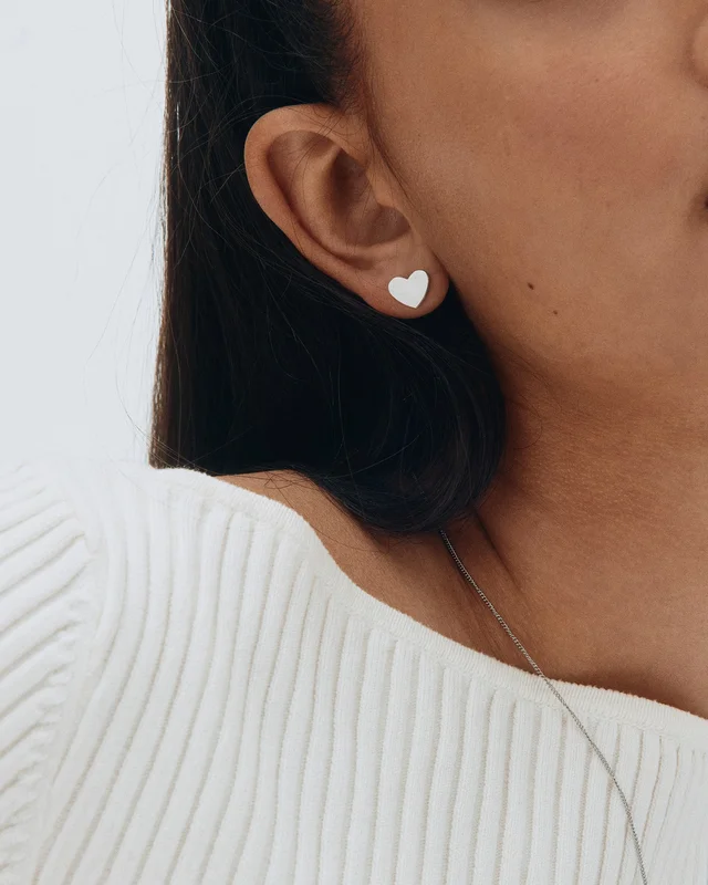 Edblad Pure Heart Studs Silver Silverfärgad Smycken Tjej - Kids Brand Store