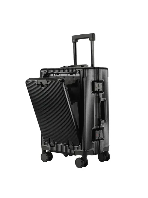 AliExpress - Hochwertiger Reisekoffer mit Frontöffnung Laptop-Trolley-Koffer auf Rädern Aluminiumrahmen Bordgepäck-Koffer