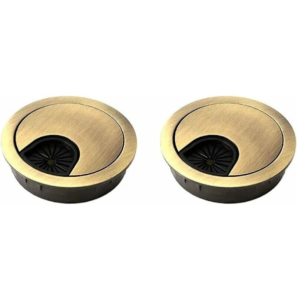 x Kabelgenomföringar för skrivbord och bänkskivor - Brons 50 mm