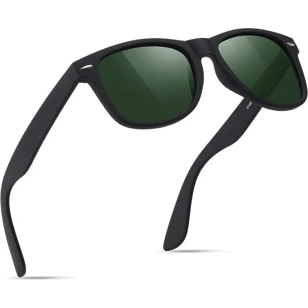 Men's Sunglasses, Polarized Sunglasses for Men and Women, Black Retro Sunglasses for Driving, Fishing, UV Protection