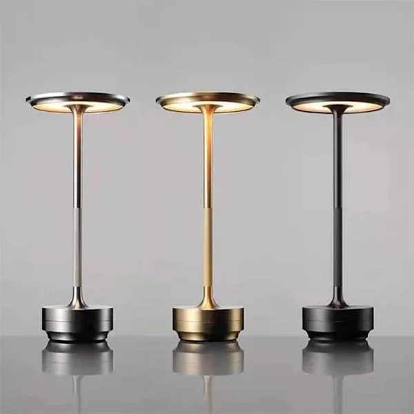 Trådlös skrivbordslampa med dimmer, USB-uppladdningsbar metallampa - Silver[JUN] silver