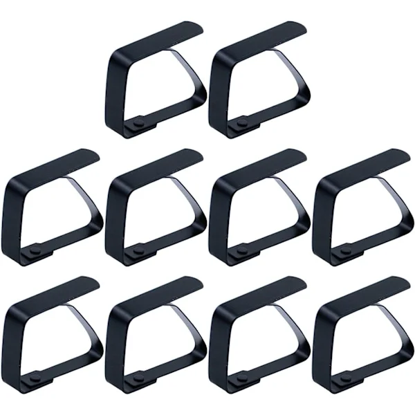 Set med 10 dukklämmor 4 cm set rostfritt stål dukklämmor (svart)