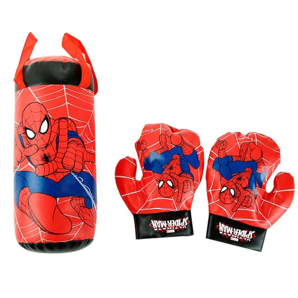 Spider-Man Boxningssäck för Barn, Boxningssäck Leksak med Boxhandskar och Justerbart Ställ, Födelsedagspresent för Pojkar 4-9 År