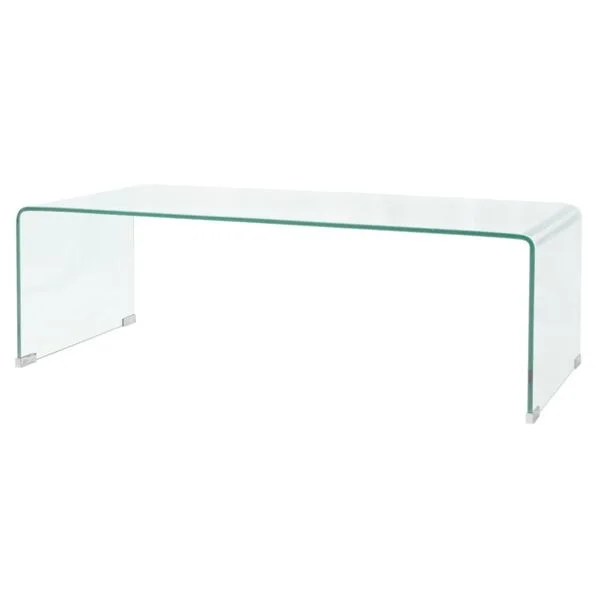 vidaXL Salongbord herdet klart glass 100x48x33 cm
