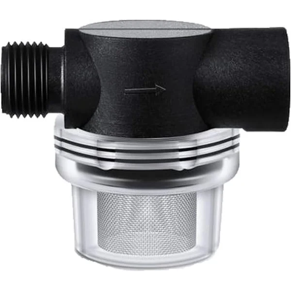 Vattenpumpsfilter 255-213 utrustat med ett 50 mesh filter i rostfritt stål för filtrering av föroreningar, används för vattenpumpar, högtryckstvättar,