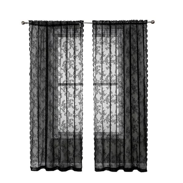 INF Sorte blonde gardiner 2 stk. Sort 100 x 200 cm