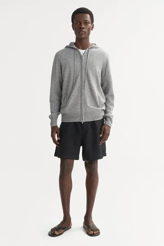 Soft Goat - Men's zip hoodie - Kashmir hoodie - S - Grey