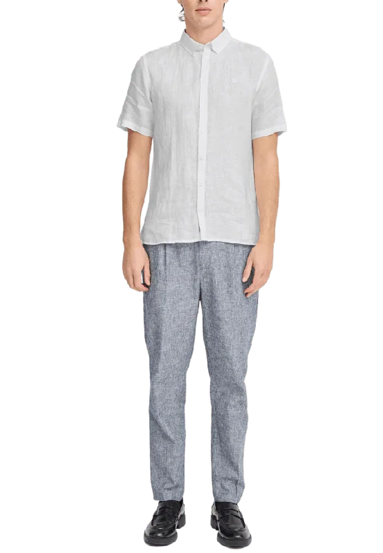 Casual Friday CFANTON 0071 SS 100% linen shirt Skjortor Herr Vit XL