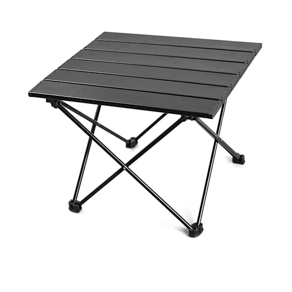 Udendørs Camping Bærbar Foldbart Bord Aluminium Legering Camping BBQ Gadebod Sidebord Sort S