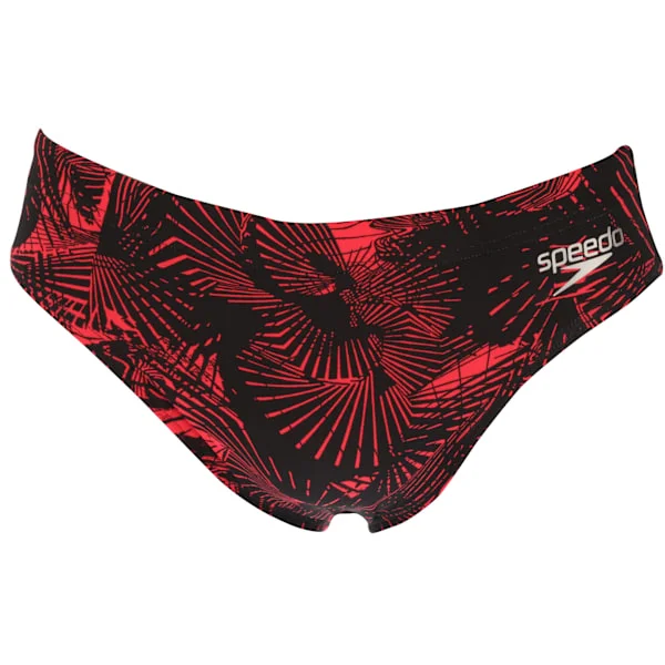 Speedo Allover Badbyxor för män 26R Svart/Röd