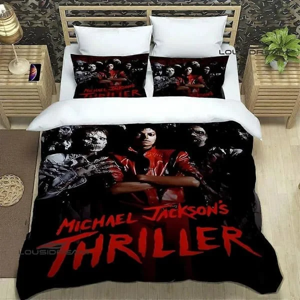 f1492 Sängkläder Michael Jackson tryckta sängklädesset utsökta sängtillbehör set påslakan sängtäcke set sängkläder set lyxig födelsedagspresent Sängkl