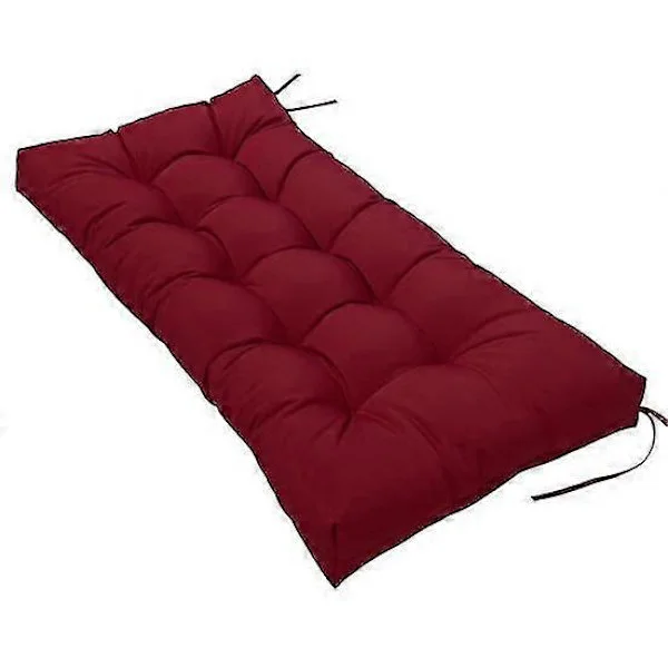 90x50CM Udendørs Bænkpude Bomuld Høj Elastisk Skridsikker Rektangel Ensfarvet Blød Tykkere Loungemøbler Havemøbler Siddehynde Betræk red_tfrf