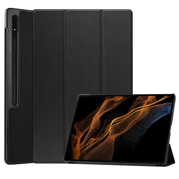 Kompatibel med Samsung Galaxy Tab S10 Ultra Tri-fold Skyddsfodral (Svart)