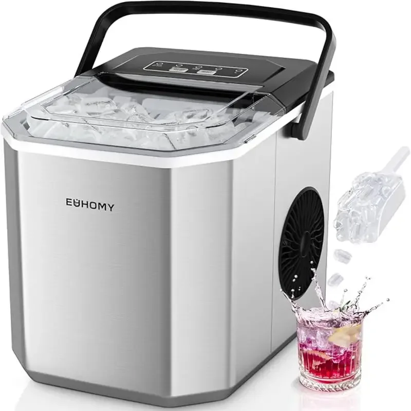 AliExpress - Eiswürfelmaschine Silber, 15kg/24h, Crushed & Nugget Ice in 6 Min, selbstreinigend, 120W Tischgerät