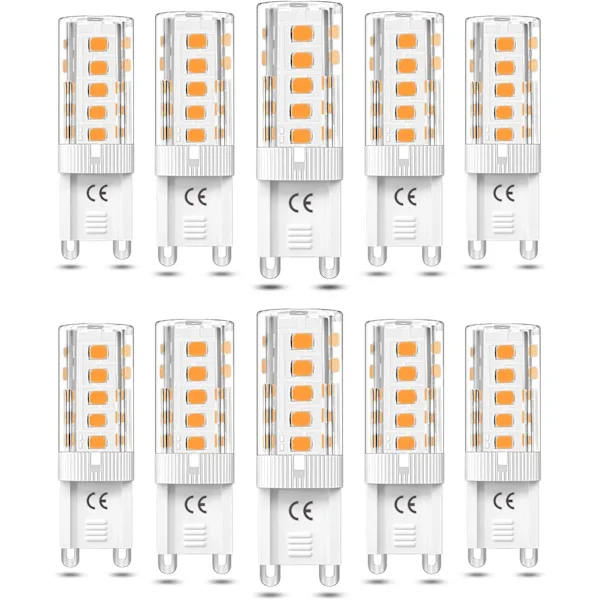 10 stk G9 LED-pære dimbar 3W varmhvit 3000K G9 LED-pærer Halogen tilsvarende 50W AC110/220V [Energiklasse F]