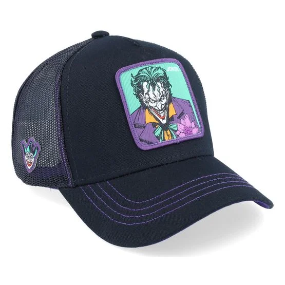 Capslab - Zwart trucker Cap - DC Joker Black Trucker @ Hatstore