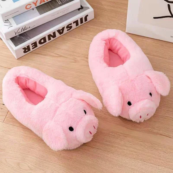 Women's Slippers Cute Pig Slippers Cartoon Slippers Animal Slippers Warm Slippers Size 36-44 Same Pink A