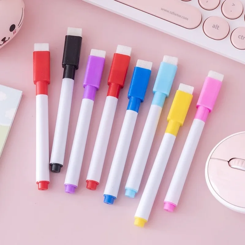 AliExpress - 8 Farben Abwischbare Whiteboard-Marker mit Radierer, Sichere Kinder-Graffiti-Stifte für Zuhause und Schule