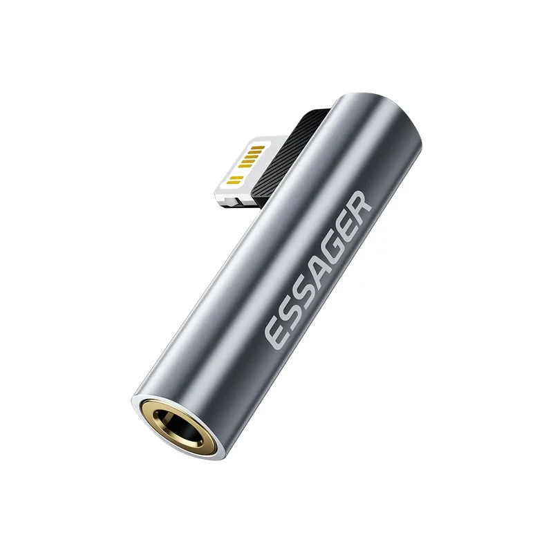 AliExpress - Essager L-förmiger Typ-C-auf-3,5-mm-Klinken-Audio-Adapter für iPhone 16 15 Samsung Lightning auf 3,5-mm-Kopfhörer-Adapter für iPhone 14 